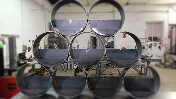 Diseño personalizado estructura círculos vista frente